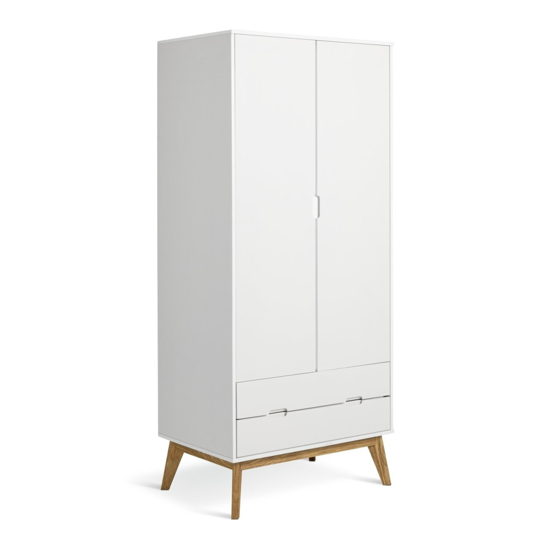 Pimlico 2 Door 2 Drawer Wardrobe - White | Slim wardrobe for small rooms Pimlico 2 Door 2 Drawer Wardrobe - White | Slim wardrobe for small rooms