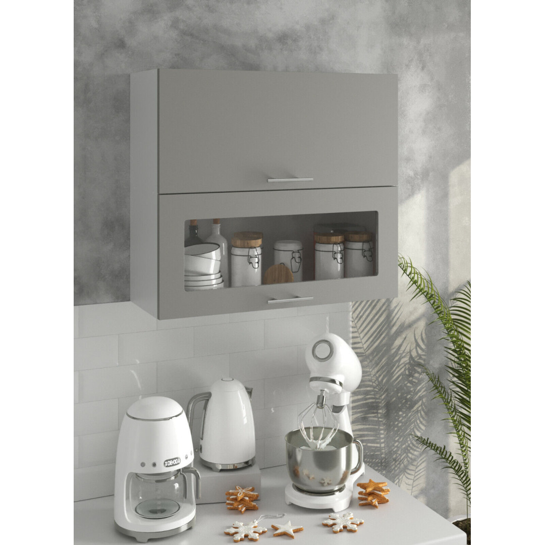 JD Greta Kitchen 800mm Wall Extractor Cabinet - Grey