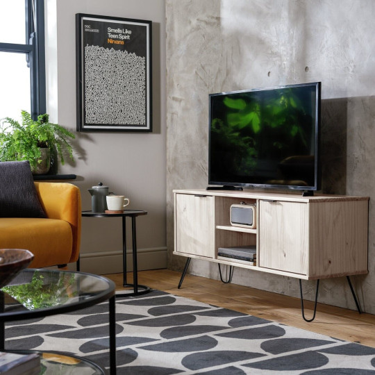 Akio 2 Door TV Unit - Pine