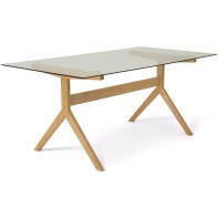 Zela Glass 6 Seater Dining Table - Natural