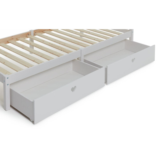 Mia Solid Wood 2 Drawers - White