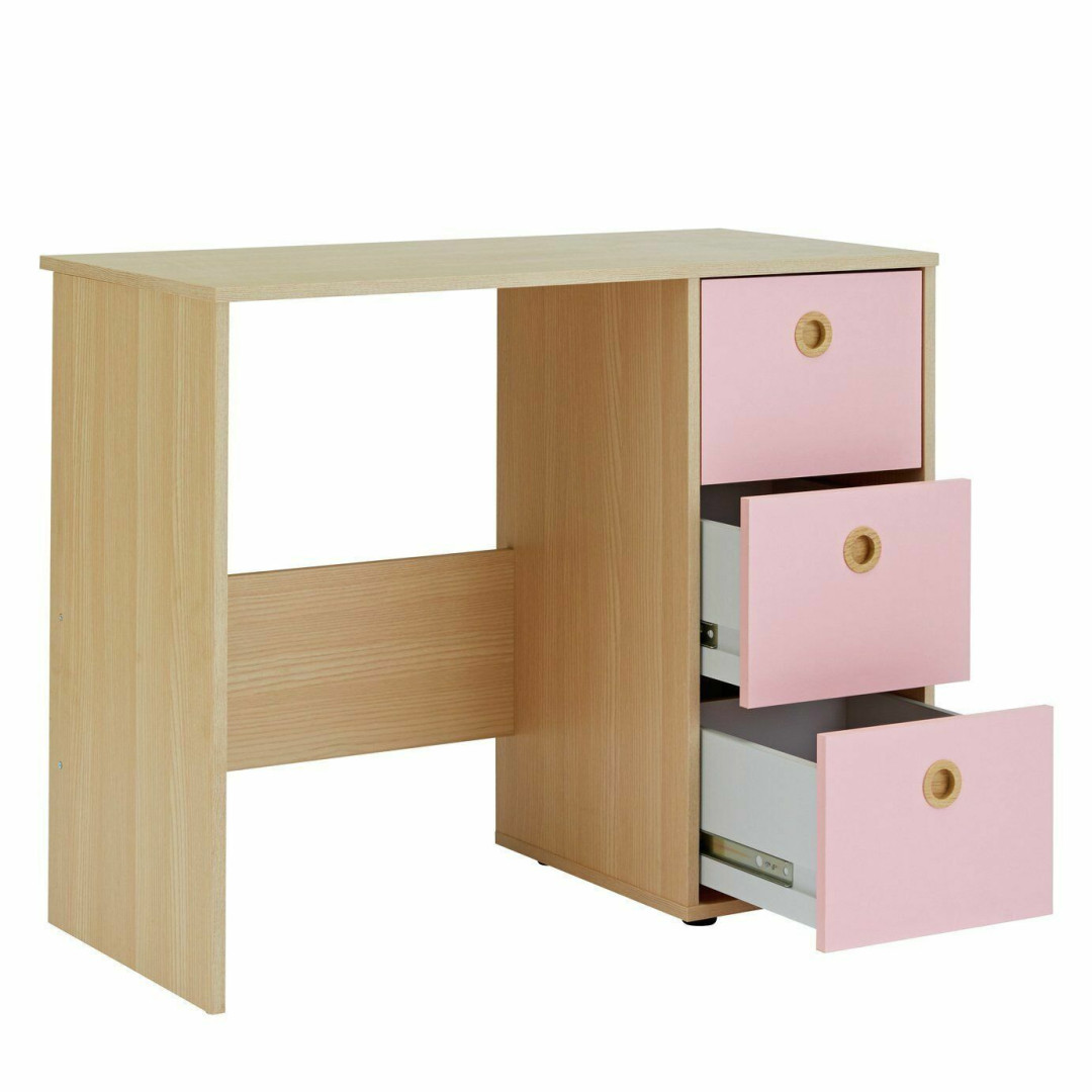 Camden 3 Drawer Desk - Pink