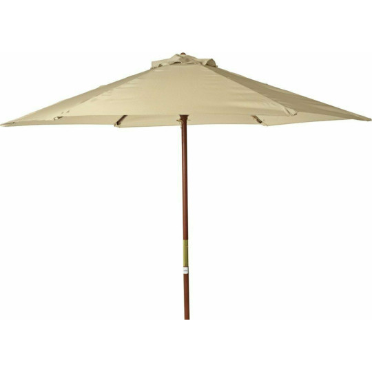 Home 2m Water Repellent Garden Parasol Cream | Outdoor Patio Sun Umbrella Shade