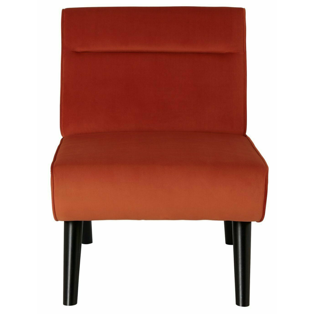 Rufus Velvet Accent Chair - Orange