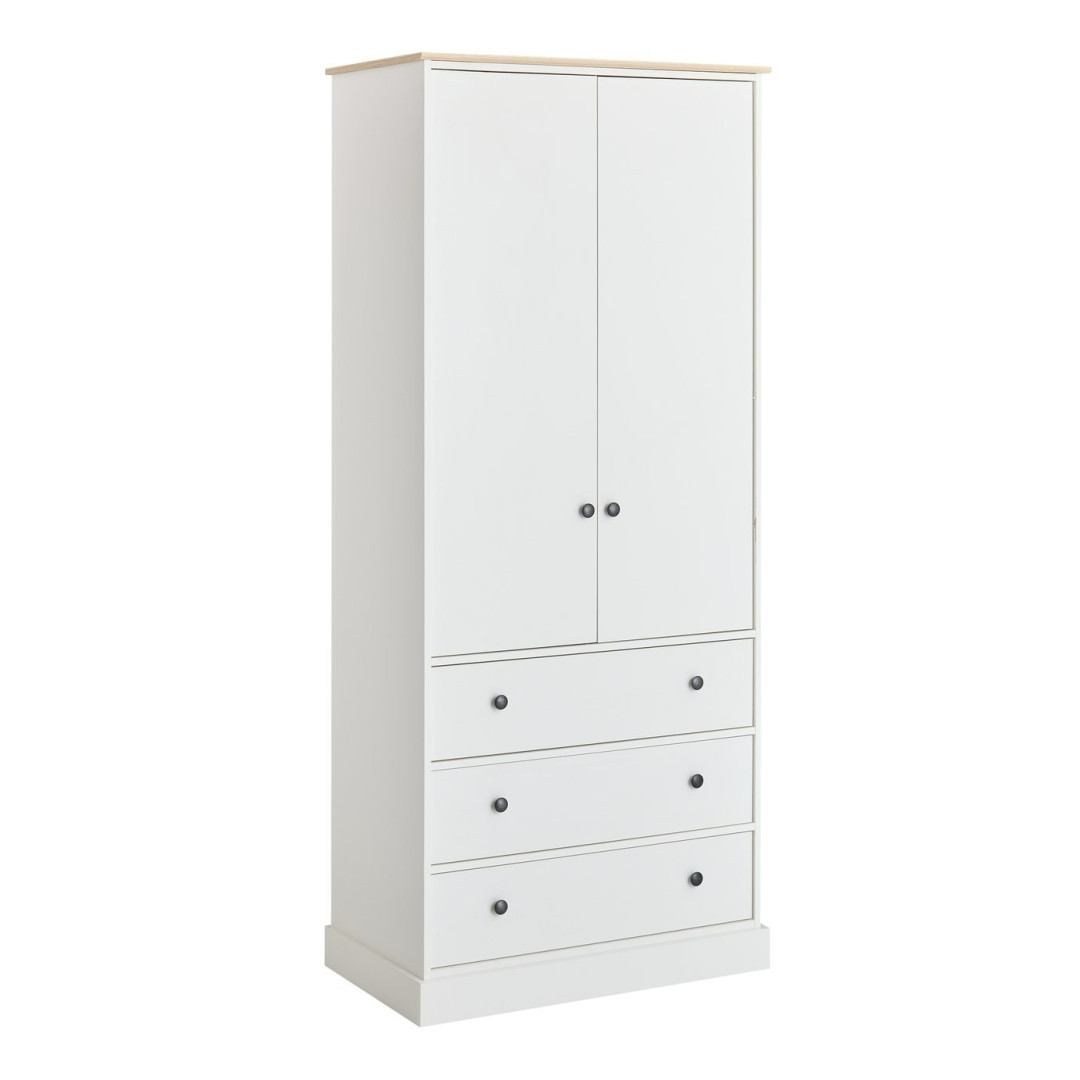 Home Kensington 2 Door 3 Drawer Wardrobe - Ivory | Elegant Bedroom Furniture Home Kensington 2 Door 3 Drawer Wardrobe - Ivory | Elegant Bedroom Furniture