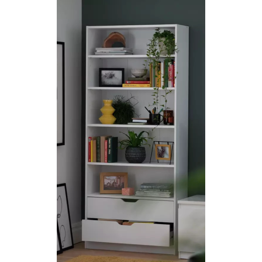 Compton 2 Drawer Bookcase - White (B Grade)