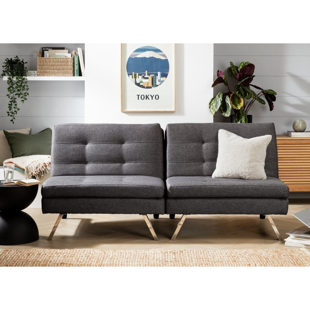 Duo 2 Seater Clic Clac Sofa Bed - Charcoal