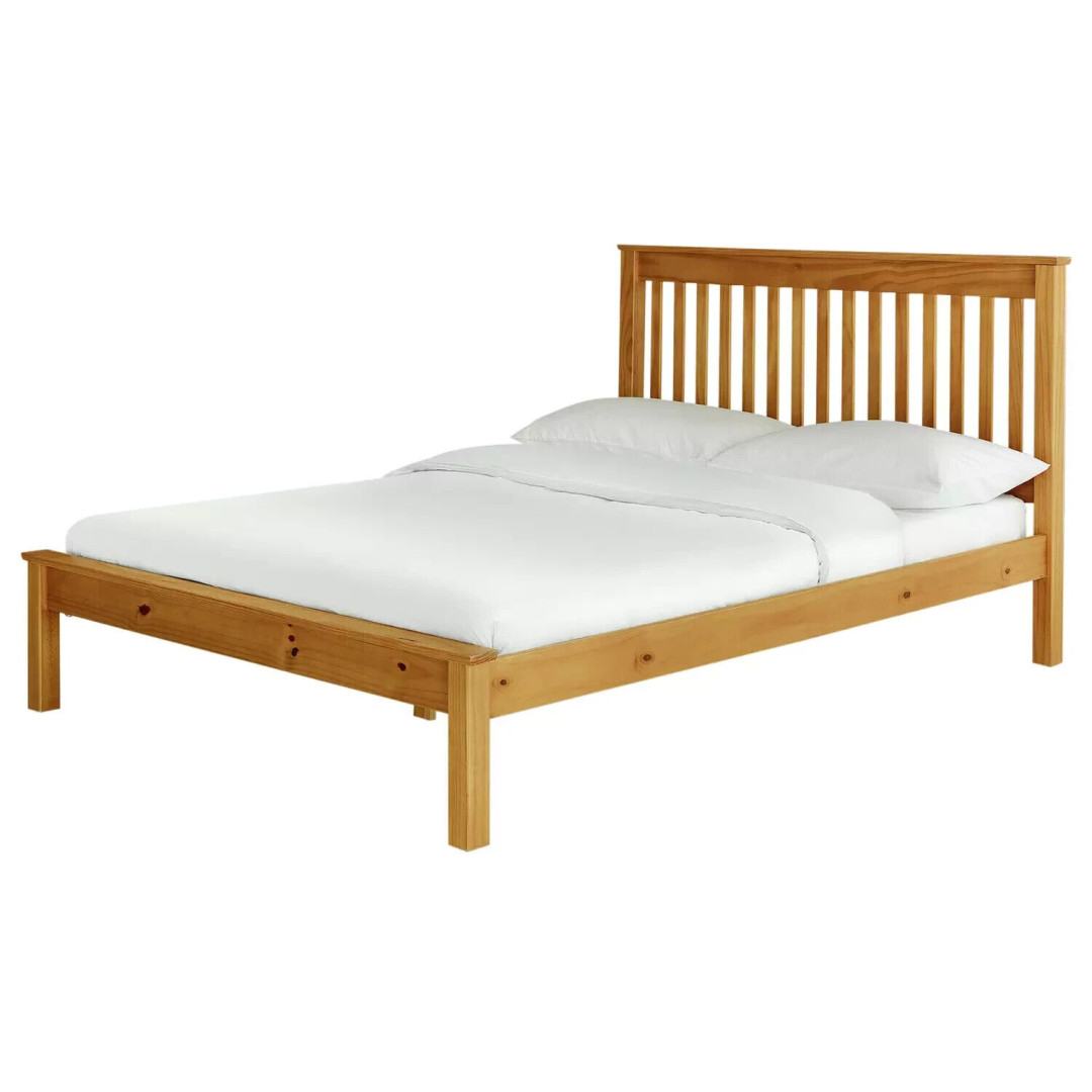 Aspley Small Double Wooden Bed Frame - Oak Stain