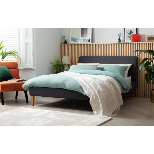 Habitat Ren Double Fabric Bed Frame - Charcoal