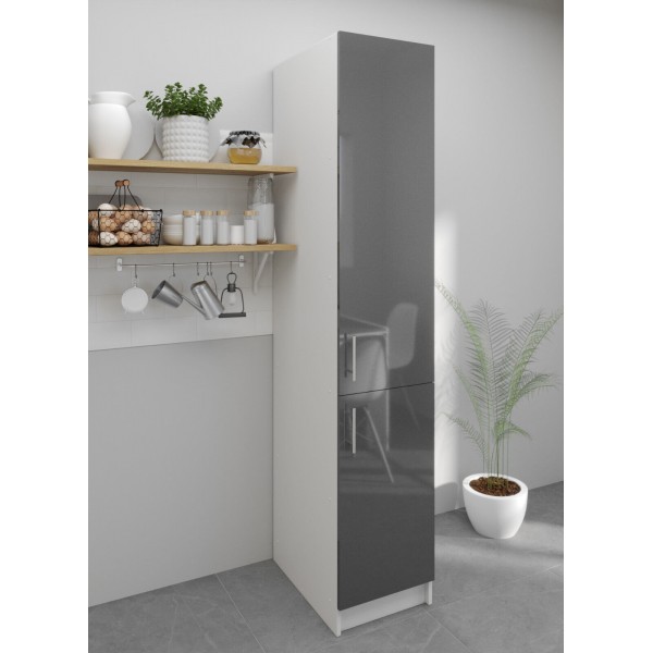 Kitchen Base Tall Ladder Cabinet 400mm Cupboard - Dark Grey Gloss