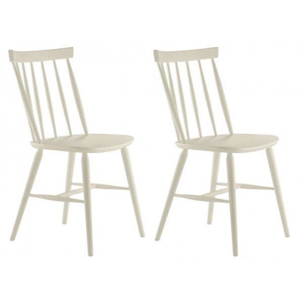 Talia Pair of Spindle Back Dining Chair - White
