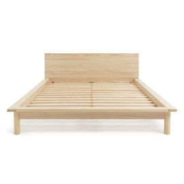 Akio Kingsize Wooden Platform Bed Frame - Natural | Timeless wooden platform bed