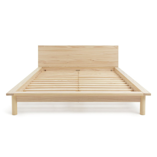 Akio Kingsize Wooden Platform Bed Frame - Natural | Timeless wooden platform bed