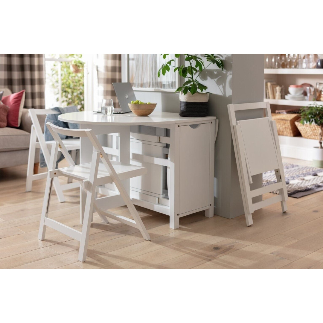 Butterfly Dining Table & 4 Chairs - White
