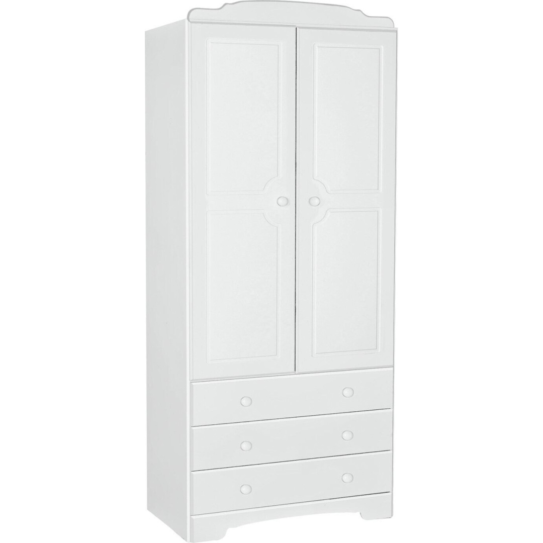 Nordic 2 Door 3 Drawer Wardrobe - Soft White