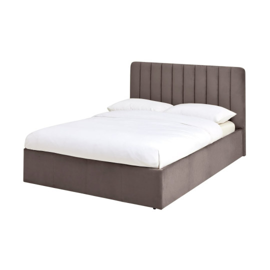 Home Pandora Superking End Lift Ottoman Bed - Taupe | Organized Sleeping Area