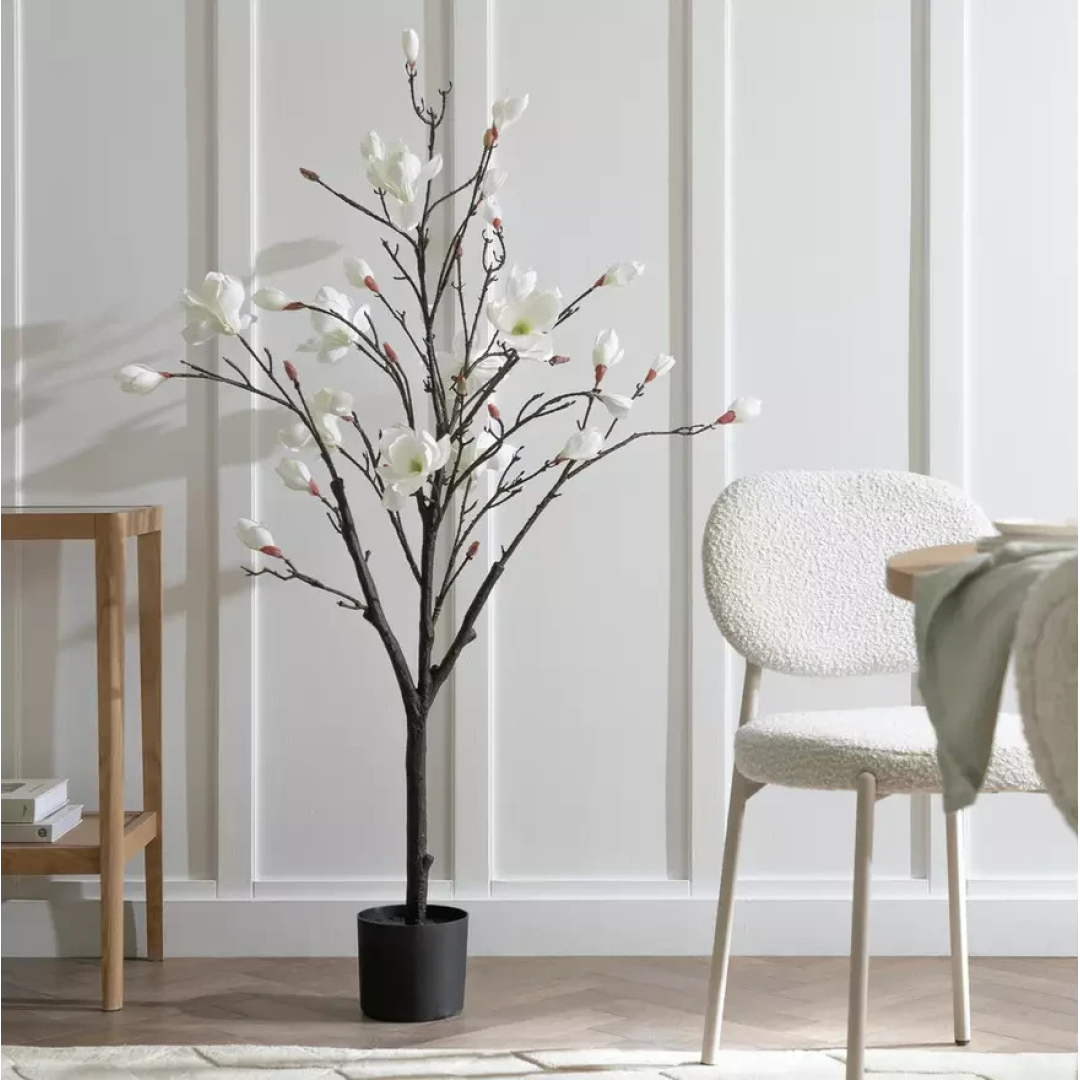 Home Artificial White Magnolia Tree 71cm | Realistic Indoor Home Plant Decoratio Home Artificial White Magnolia Tree 71cm | Realistic Indoor Home Plant Decoratio
