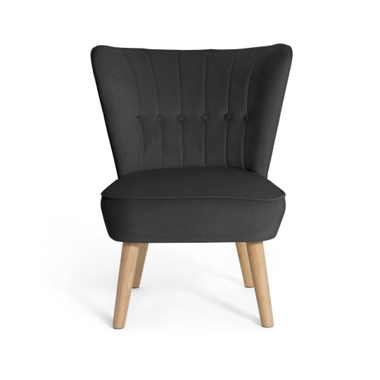 Alexis Velvet Cocktail Chair - Charcoal