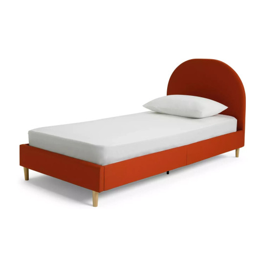 Olivia Single Bed Frame Orange | Wooden Sturdy Furniture Kids Teen with Mattress