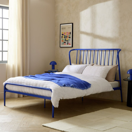 Kanso Double Metal Bed Frame - Blue | modern metal bed frame