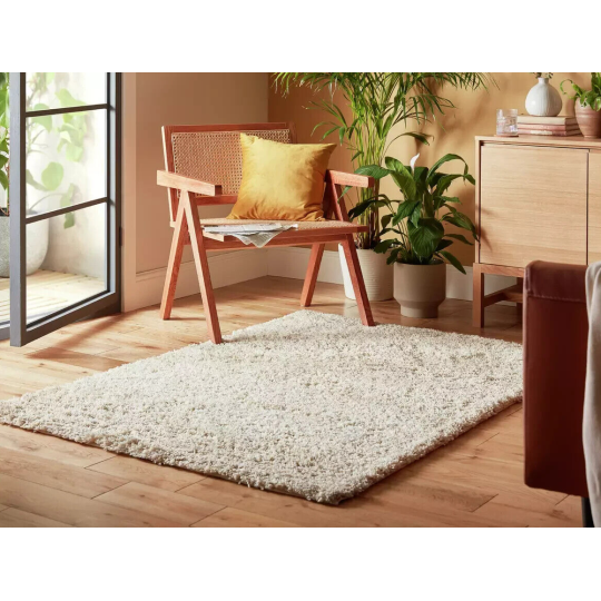 Recycled Cosy Plain Shaggy Rug - 160x230cm - Ivory ( B Grade 30630 )