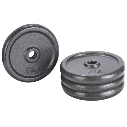 20kg Weight Plates Set For Dumbbells & Barbell 1 Inch (4 x 5kg) Cast Iron Discs