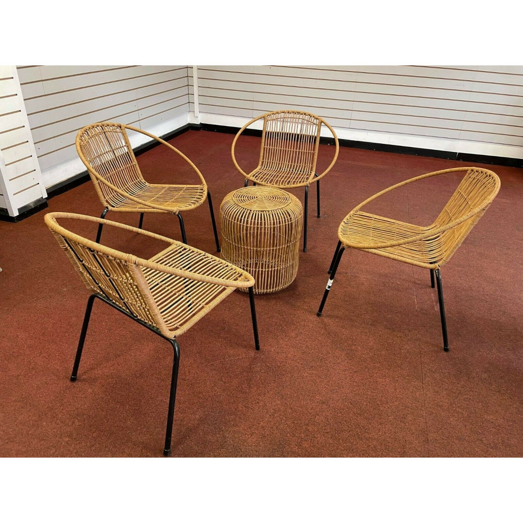 Habitat Tara Rattan Bistro Set with 4 chairs 
