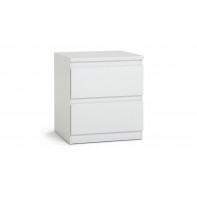 Jenson 2 Drawer Bedside Table - Gloss White