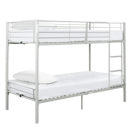 Mason Single Bunk Bed For Kids / Adults / Teenager - Silver (No Mattress)