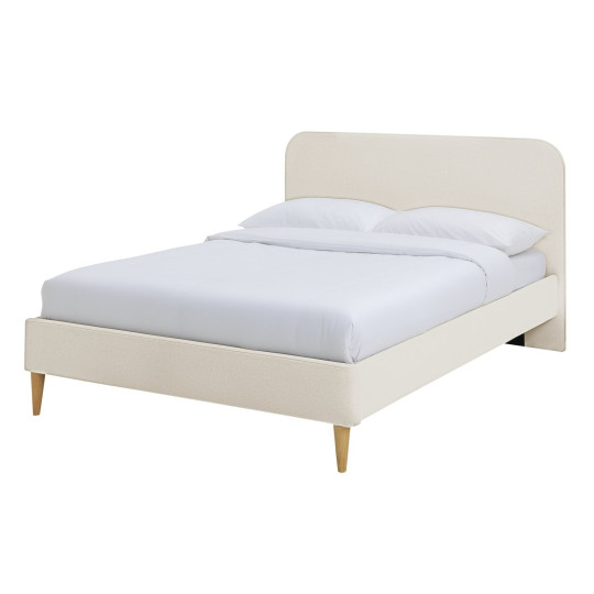 Mya Kingsize Fabric Bed Frame - Natural | Softly padded bed frame