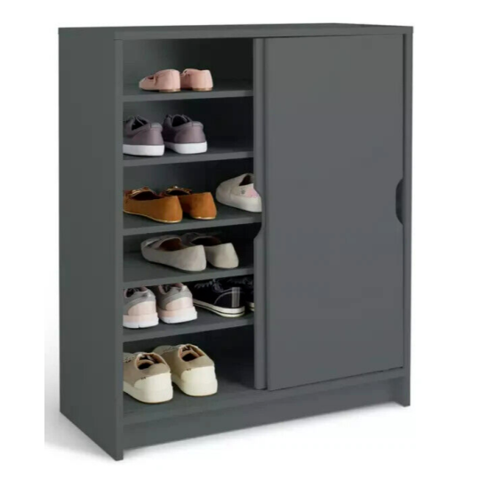 Chloe 2 Door Shoe Storage Cabinet - Grey ( B Grade 30527 - 30528 )