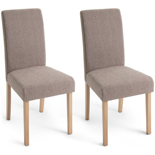 Pair of Midback Fabric Dining Chair - Brown | Upholstered Kitchen Furniture