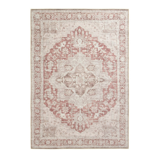 Vintage Effect Red Flatweave Rug - 160x230cm | Traditional Floor Accent