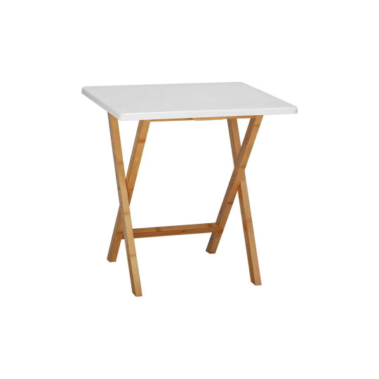 Drew Folding Bamboo 2 Seater Table - White