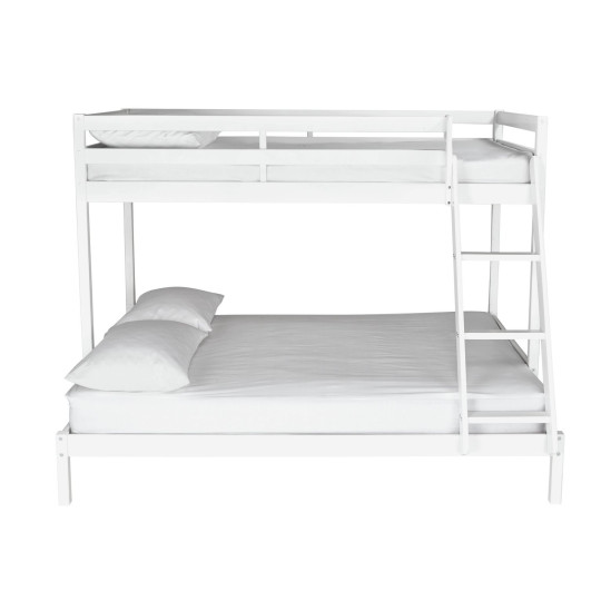 Home Kaycie Triple Bunk Bed Frame - White | Multi Level Sleeping Setup