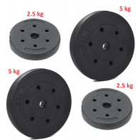 25kg Weight Plates Set For Dumbbells & Barbell - 1 Inch (4x 5kg, 2x 2.5kg) Discs