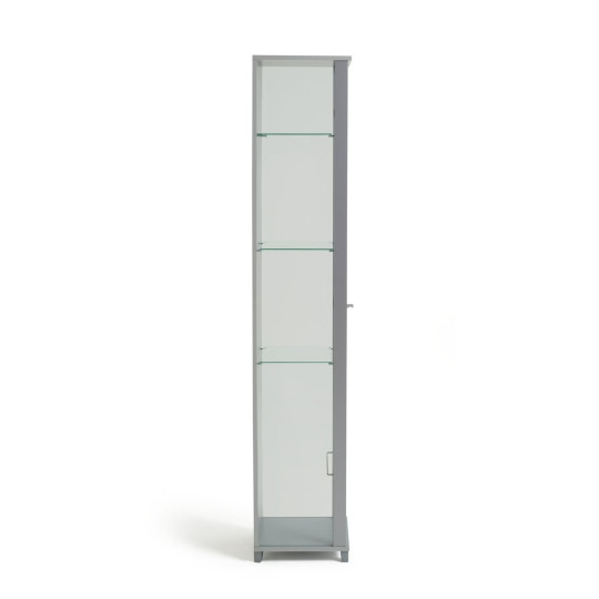 Home 1 Door Glass Display Cabinet - Silver | Modern Home Showcase