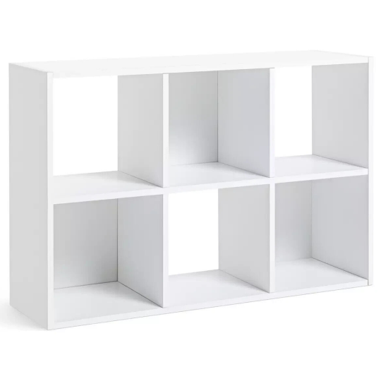 Home Squares 6 Cube Storage Unit White | Modular Organizer Shelf Living Bedroom