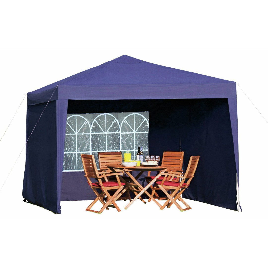 Pop Up Gazebo 3m x 3m Outdoor Garden Marquee Easy Up Blue With Bag Sides