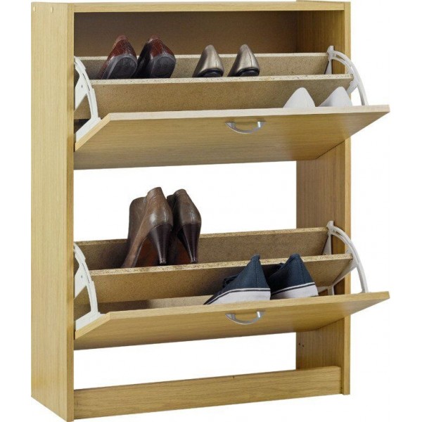 Maine 4 Shelf Shoe Storage Cabinet - Oak