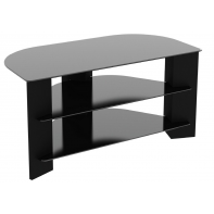 AVF Corner TV Stand With Storage in Black - Up to 42 Inch TV Unit Glass - 90cm
