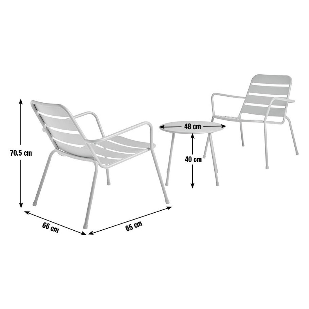 Annika 2 Seater Metal Garden Bistro Set - Red