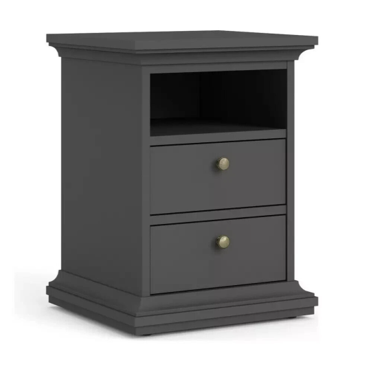 Tvilum Paris 2 Drawer Bedside Table - Grey (B Grade)
