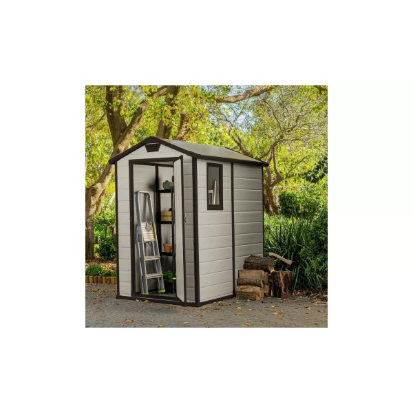 Manor Apex Outdoor Garden Storage Shed 4 x 6ft - Brown