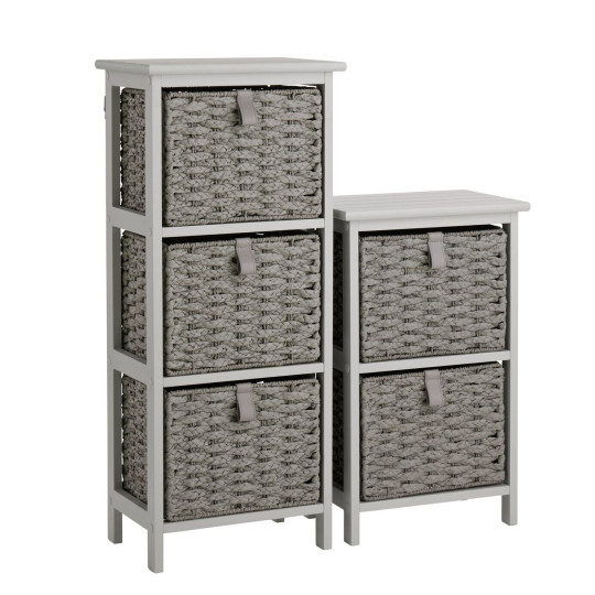 Tongue And Groove 2 and 3 Drawer Unit - Grey