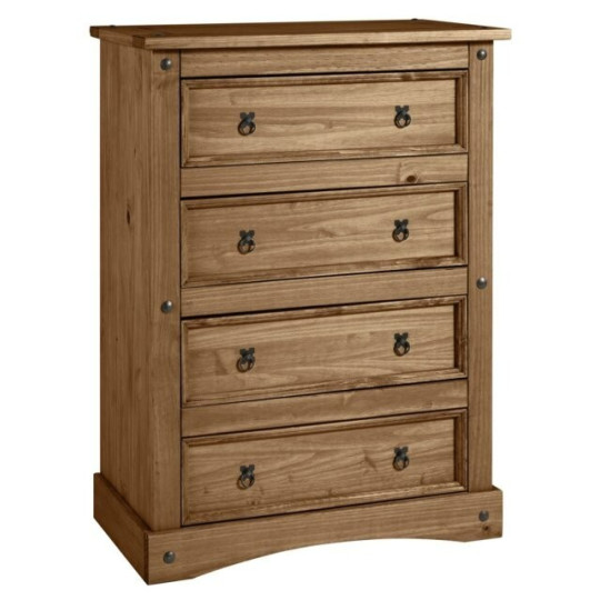Puerto Rico 4 Drawer Chest - Dark Pine | Wooden and stylish storage
