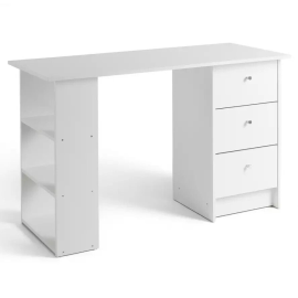 Malibu Desk With Drawers and Shelves White Storage For Kids & Adults 120cm