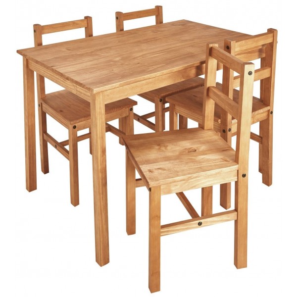 Raye Solid Wood Dining Table & 4 Chairs ( B Grade 21358 )