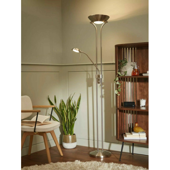 Father & Child Uplighter Floor Lamp - Chrome